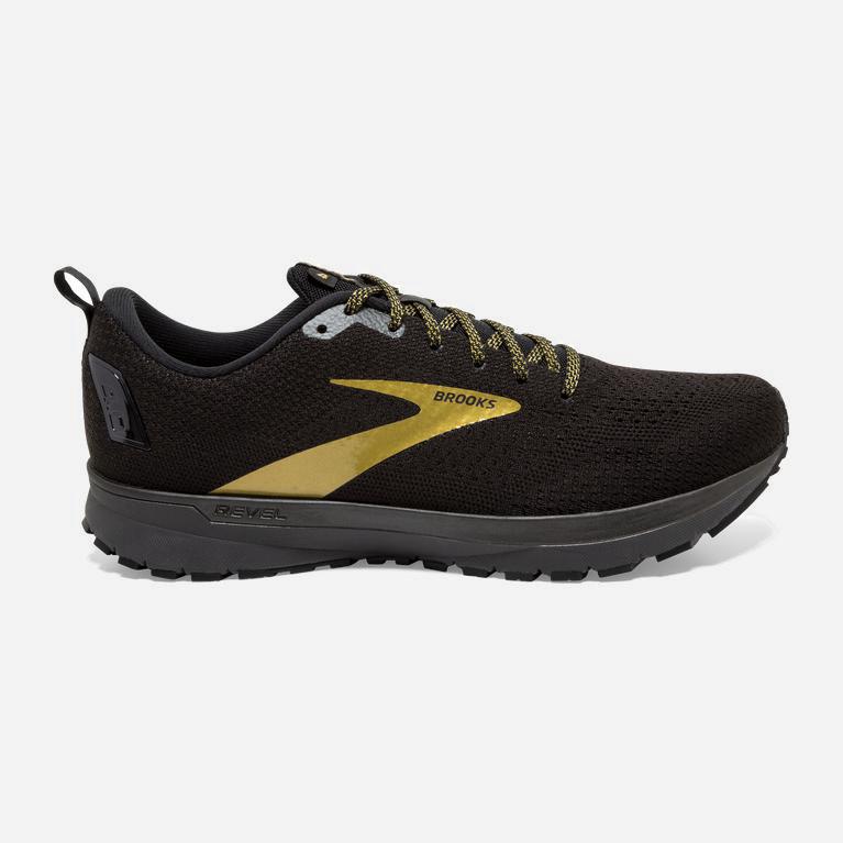 Brooks Men's Revel 4 Road Running Shoes Singapore - Black/Gold (52167-CFYX)